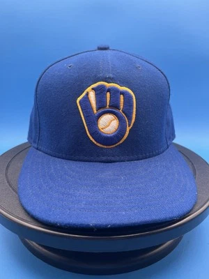 Milwaukee Brewers Hat New Era 59Fifty 7 3/8 Official On Field MLB USA MADE - Image 1 of 4