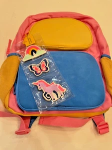 Cat and Jack Backpack Girls Unicorn Butterfly Rainbow Patches Pink Size S New - Picture 1 of 11