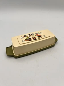 Vtg Sterilite Pennsylvania Dutch Butter Dish 1970's Retro MCM Avocado Green Base - Picture 1 of 11