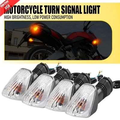 4x Front Rear Turn Signal Indicator Lamp Clear For Kawasaki KLR 650 KLR650 08-17 Foto 1 de 4