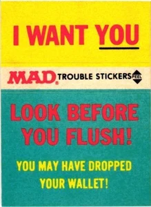 1983 Fleer Mad Trouble Sticker - I Want You - Picture 1 of 2