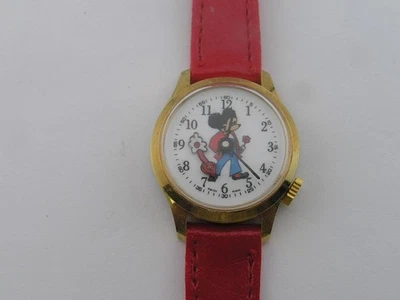 Reloj Hippie Vintage Mickey Mouse Flower Power 26mm Funcionando Años 70 Foto 1 de 4