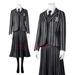 Wednesday2 The Addams Family Addams Nevermor Cosplay Costume College uniform - Picture 1 of 8
