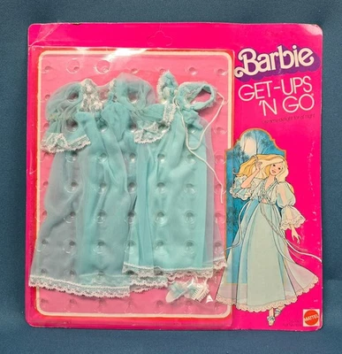 Vintage Barbie Get Ups N Go Blue Robe & Gown Set 9743 Dreamy Delight for Night - Image 1 of 4