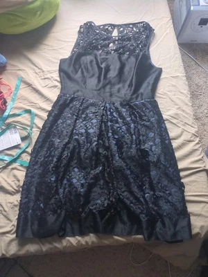 Muse черный лазерной резки кружева коктейльное платье размер 14 - Изображение 1 из 4