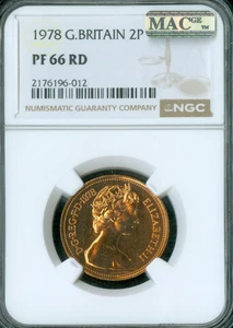 1978 GREAT BRITAIN 2 PENCE NGC PF66 Rd PQ PQ MAC SPOTLESS  . - Picture 1 of 2