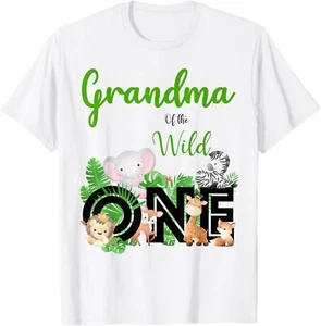 Grandma of The Wild One | Zoo's Happy Birthday Jungle Animal T-Shirt - Picture 1 of 17