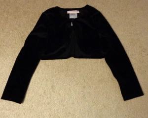 Bonnie Jean Girls Black Velvet Shrug Long Sleeve Size 4 - Picture 1 of 2