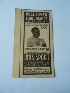 1948 Original Print Pub PULLOVER Tour de France Unis Sport Maubeuge - Imagen 1 de 1
