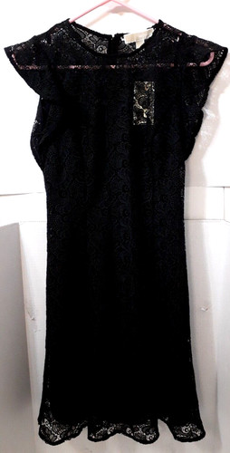 ABITO DONNA MICHAEL KORS IN PIZZO A MANICHE CORTE TAGLIA 2 NUOVO CON ETICHETTE