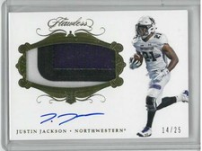2018 Panini Flawless Collegiate Justin Jackson RC Rookie Patch Auto #'d 14/25 