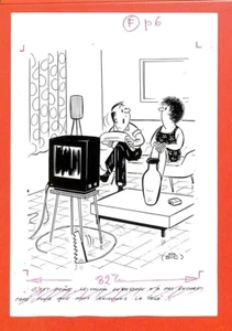 HUMOUR / COPIE POUR PRESSE / DESSIN DE SIC / DEVANT LA TÉLÉVISION - Picture 1 of 2
