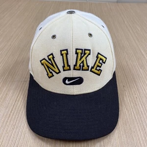 Vintage Nike Hate Mens OSFA White Snapback Streetwear Spellout Swoosh 2 Tone 90s - Picture 1 of 14