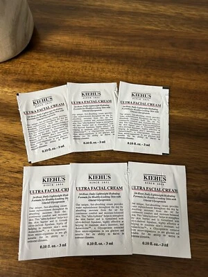 6 Kiehl's Ultra Facial Cream 24 Hour Daily Lightweight Hydrating 3 mL Each  B42 - Image 1 of 2