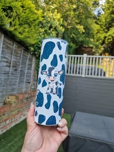 Niedliche Kuh Druck 20 Unzen Edelstahl dünne Becher Reise Tasse Heiß & Kalt Getränk - Bild 1 von 6