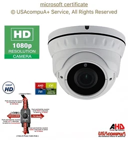 CAMERA 4IN1 1080P HD-TVI/AHD/CVI DOME 2.1 MP VARFOCAl  2.8-12 MM 120FT Infrared - Picture 1 of 3