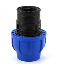 RACCORDO A COMPRESSIONE PER TUBO PEBD 16 X 1/2' FEMMINA CON GHIERA - 2 PEZZI