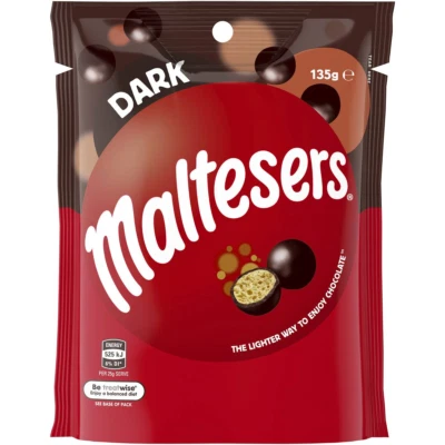Bolsa de bolas crujientes de chocolate negro Maltesers 135 g Foto 1 de 2