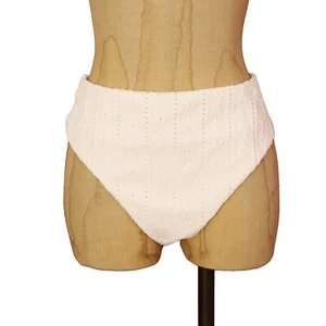 ANDIE The 90s High Rise Bottom M Coco Ivory Eyelet Floral #AB399 NWT B45 - Imagen 1 de 6