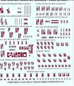 Infantería Imperio Tau - Hoja/calcomanías de transferencia - Warhammer 40K - Imagen 1 de 1