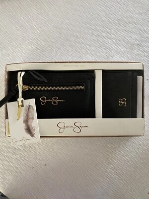 Jessica Simpson Wallet W/Card Case 2 Piece Gift Box Set Black - Image 1 of 3