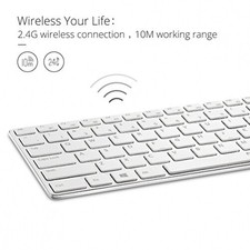 Rapoo E9110 Tastatur RF Wireless WHITE - (DEU Layout - QWERTZ)