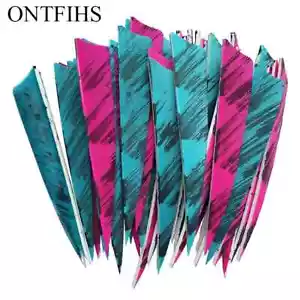 50PCS Archery Fletching RW 4" Shield Arrow Feathers Ink Painting Fletches RW LW - Picture 1 of 18