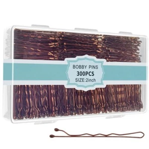 300 Pcs Bobby Pins Brown, Brown Hair Pins for Women Girls and Kids, Invisible... - Picture 1 of 7