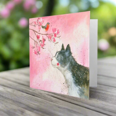 Funny Cat Greeting Card by Alex Clark 'Felix' Humorous Greetings Cards Blank