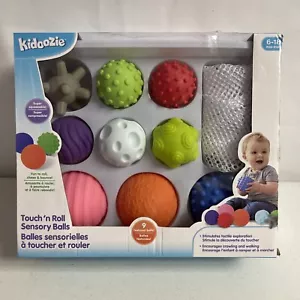 Kidoozie Touch N Roll Sensory Balls 9 Textured Squeeze Balls W/ Mesh Storage Bag - Picture 1 of 5