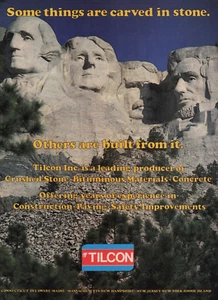 Anuncio impreso vintage 1985 Tilcon algunas cosas están talladas en piedra Monte Rushmore - Imagen 1 de 2