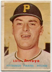 1957 Topps #394 Luis Arroyo Piratas de Pittsburgh - Imagen 1 de 2