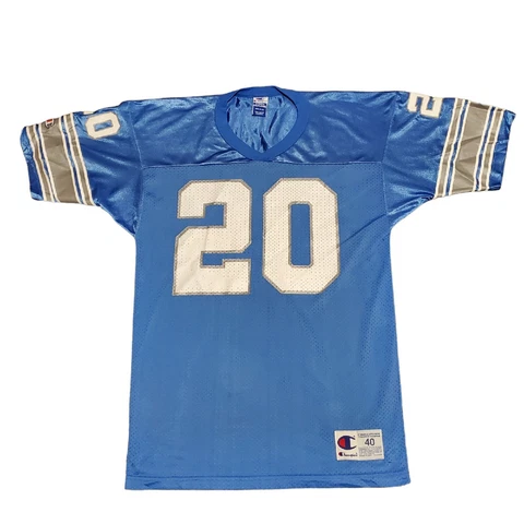 Vintage Champion Detroit Lions Barry Sanders Jersey Size 40 Medium M VTG NFL Cover