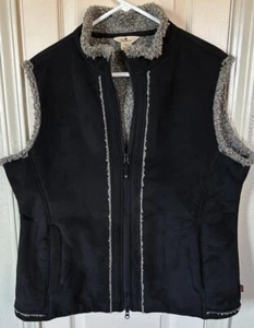 Woolrich Womens XL Black Sherpa Lined Full Zip Vest - Picture 1 of 4