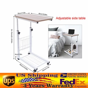 Bed Side Table Hospital Overbed Rolling Tray Adjustable Bedside Working Desk USA - Picture 1 of 15