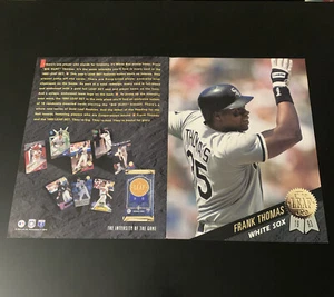Raro anuncio promocional de distribuidor de béisbol MLB Leaf 1993 Frank Thomas  - Imagen 1 de 2