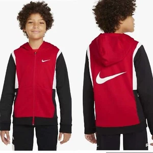 Nike Elite Kids Full Zip Hoodie Red and Black Size Medium - Picture 1 of 15
