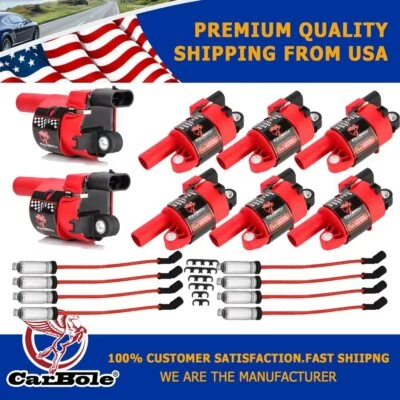 Ignition Coils & Spark Plug Wires for Silverado 1500 GMC Sierra 1500 Yukon UF414 - Image 1 of 4