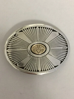 Kee Nez Navajo Sunface Feather Belt Buckle Sterling 14k - Imagem 1 de 4