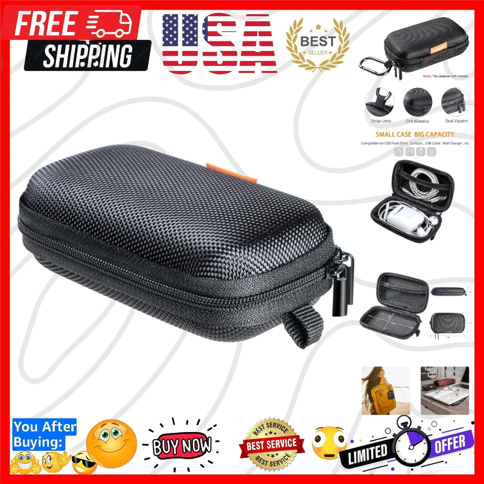 GLCON Rectangle Shaped Portable Protection Hard Eva Case Mesh Inner Black