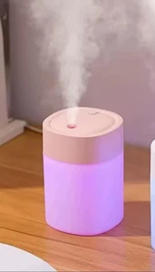 200ML USB Ultrasonic Air Mini 4" Humidifier LED Lamp Pink Color - Picture 1 of 4