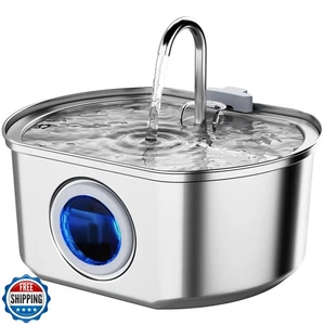 Cat Water Fountain Stainless Steel: 108oz/3.2L Cat Fountain for Drinking- Pet - Picture 1 of 5