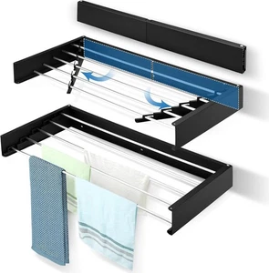 Drying Racks, 100cm Retractable Wall-Mounted Clothes Drying Rack, Drying Rack Co - Picture 1 of 6