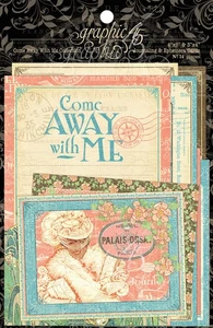 Graphic45 COME AWAY WITH ME (34 PIEZAS) TARJETAS EFÍMERAS Y DE DIARIO álbumes de recortes - Imagen 1 de 2