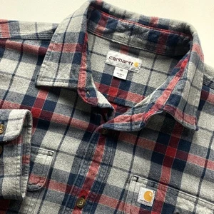 Carhartt Shirt Mens Medium Plaid Flannel Long Sleeve Button Up Workwear - Picture 1 of 9