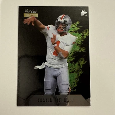 2021 Wild Card MATTE -Rookie Heat Justin Fields #MRHR-2 Black Foil-Green Flames  - Image 1 of 2