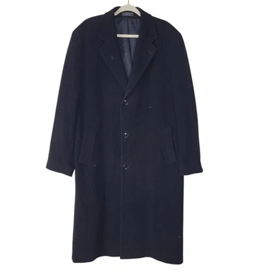 Abrigo Kasper Mezcla Cachemira Hombres Talla 44 Negro Reg Abrigo Italia Largo Foto 1 de 4