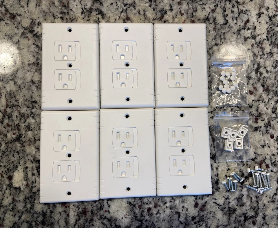 Cubiertas de toma de corriente eléctrica placa de enchufe de pared de cierre automático de seguridad para bebés (6) Foto 1 de 4