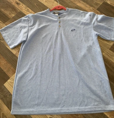 Camisa Pullover Henley Vintage Solo Semore Azul Manga Corta Talla XL Foto 1 de 4