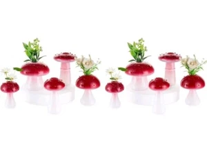Hewory Glass Mushroom Vase for Flowers: 10pcs Unique Red Small Bud Flower Vases - Picture 1 of 7